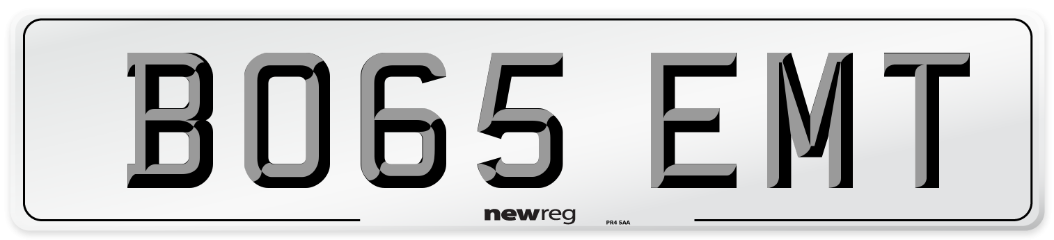 BO65 EMT Number Plate from New Reg